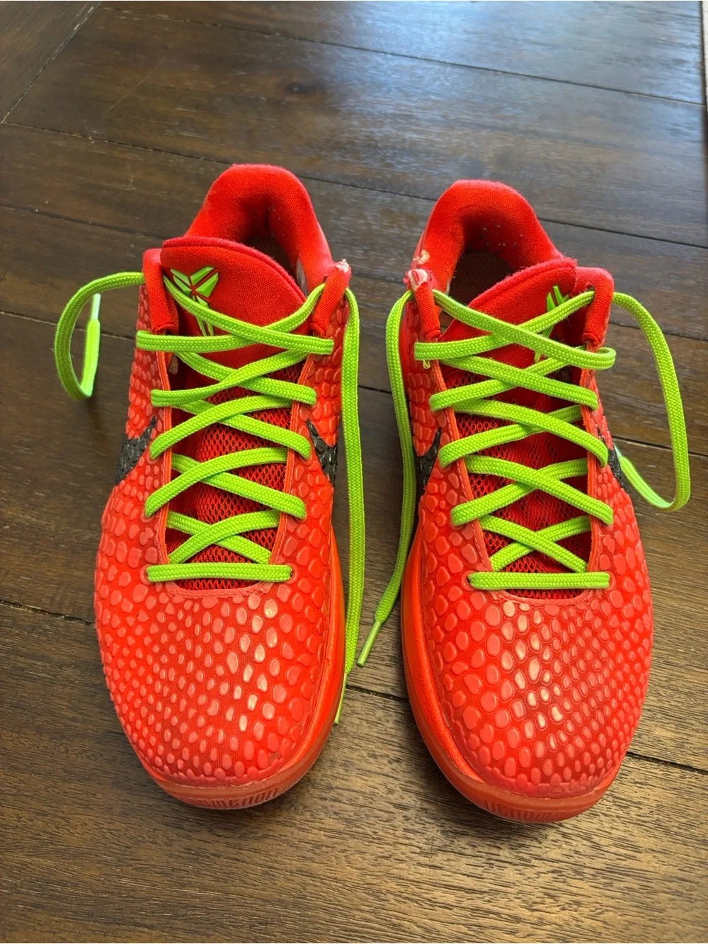 Nike Kids Zoom Kobe 6 Protro - Red with Neon Green Laces